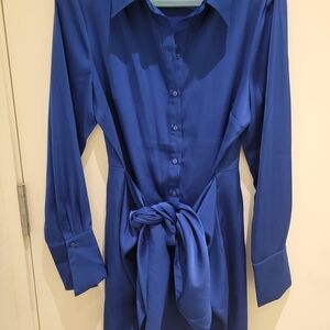 Elegant Blue Shirt Dress